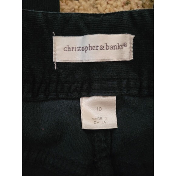 Women's Size 10 Christopher & Banks Corduroy Dark Evergreen Pants Straigh Leg - Picture 6 of 7